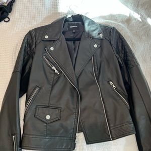 Black vegan leather Moto jacket